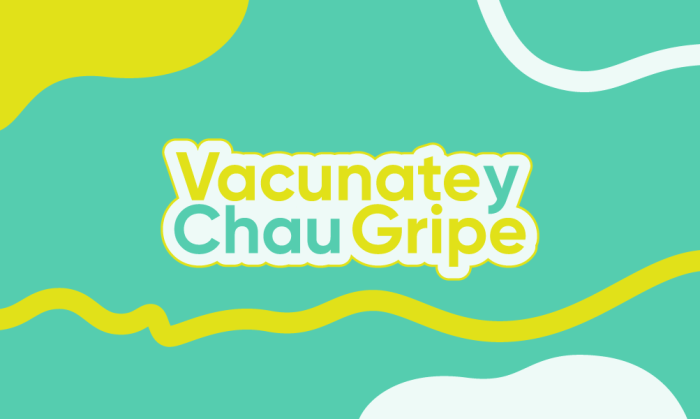 Logo de la campaña: vacunate y chau gripe