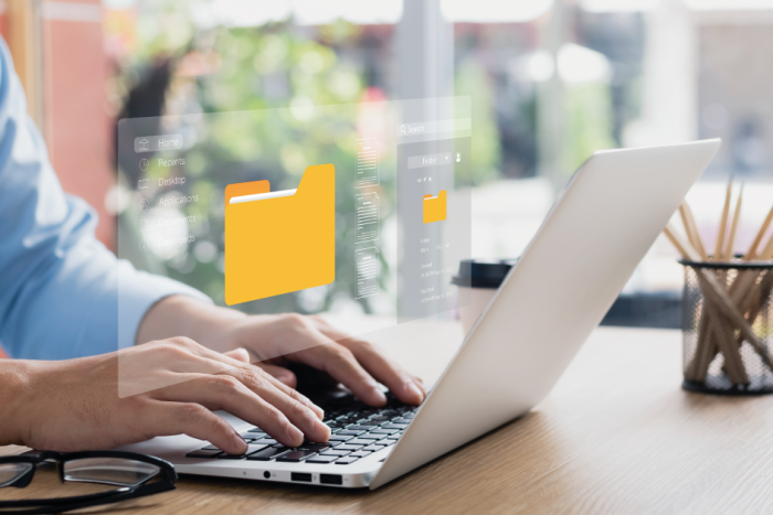 Nuevos dictámenes para promover la transparencia proactiva y la accesibilidad Persona utilizando una computadora sobre un escritorio